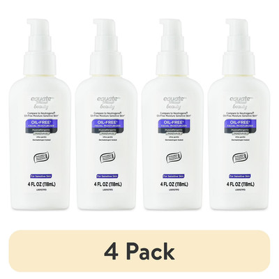 (4 pack)Equate Beauty Oil-Free Facial Moisturizer, 4 fl oz..+