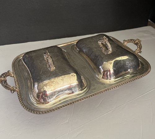 VTG Double Sided Serving Dish Silver Plated - Picture 24 of 24