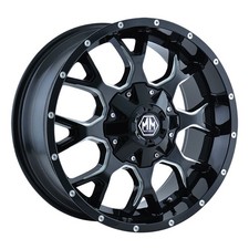 MAYHEM 8015 Warrior 18X9 5x114.3/5x127 ET18 Black w/Milled Spokes (Qty of 1)