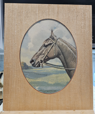 #ad Vintage George Ford Morris Signed and Matted Print of Whirlaway Triple Crown $79.99