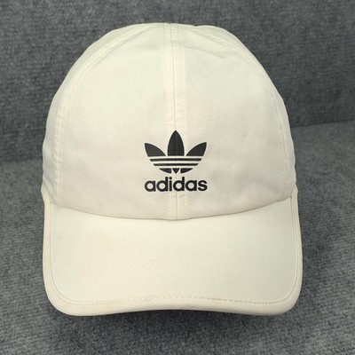 Adidas Hat Cap Strap Back Mens One Size White Trefoil 3 Stripes Sports Casual