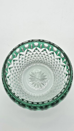 WATERFORD CLARENDON Centerprice Bowl Emerald Green 24% lead crystal - Picture 4 of 15