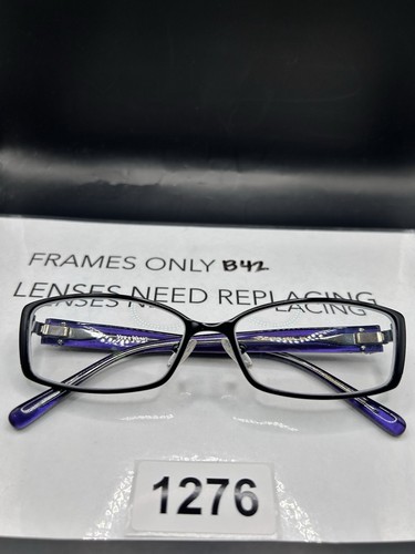 VERA WANG V066 BK Eyeglasses Frame Only 55-15-1345 Black/Purple