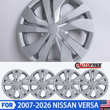 4pcs 15wheel Rim Cover Hubcaps For 2007-2026 Nissan Versa Trim Rings Caps Set