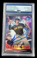 Jackson Merrill Signed 2021 Bowman Chrome Genesis Autographed PSA auto ROY