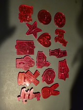 Translucent HRM Red Cookie Cutters Crown Logo Plastic Made In USA Lot Of 15