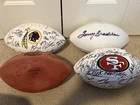 Lot of Four Signed Footballs No COAs PURDY, MCCAFFREY, BRADSHAW, ALEX SMITH