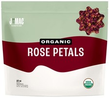 Organic Rose Petals, 16 oz Certified USDA Organic, edible, culinary grade d...