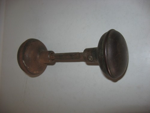 Antique Brass Doorknob Handle Set Hardware Salvage - Picture 2 of 5