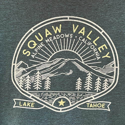 Squaw Valley Alpine Meadows CA Shirt Adult XL Blue Lightweight Graphic Mens - Picture 3 of 7