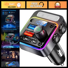 Bluetooth 5.3 Car Adapter FM Transmitter, 54W 4-Port Fast Charging Device