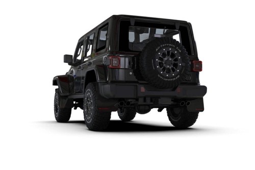Rally Armor for 2018+ Jeep Wrangler Rubicon JL Black UR Mud Flap w/ Red Logo - Picture 3 of 5