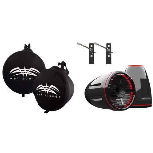 Wet Sounds REV-10-HD-XW-B-X Tower Speakers with Neoprene Covers & Mount Kit