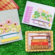 Floral Books Metal Cutting Dies Stencil Card Making Scrapbooking Die Card Crafts