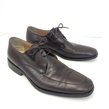 Bruno Magli Leather Lace Up Dress Shoes Mens Size 8.5 Brown Rununcolo Oxford