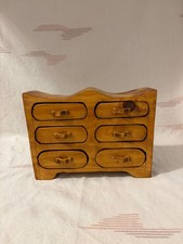 Vintage OOAK Hand Carved Wooden Jewelry Box