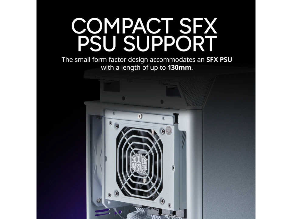 Cooler Master NCORE 100 Air White ITX Small Form Tower Case, 3 Slot GPU, - Image 3 of 4