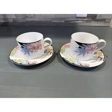 Set Of 2 International Tableworks Coral Seal Cup And Saucer