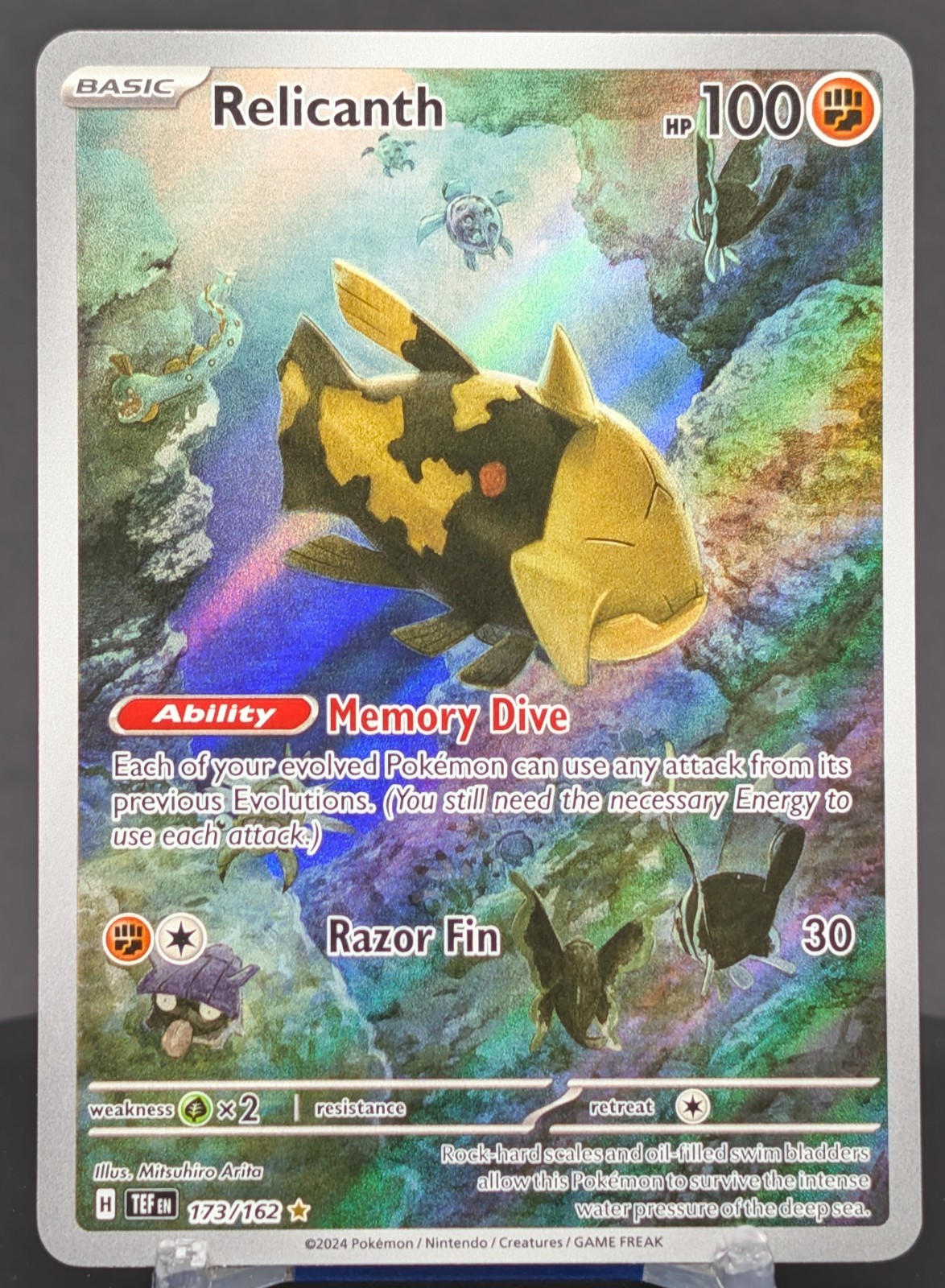 Pokemon Relicanth #173/162 English Temporal Forces Illustration Rare