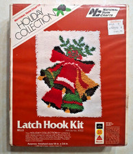 National Yarn Crafts Holiday Collection Bells Latch Hook Kit Christmas Vintage