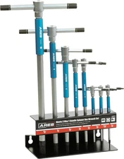 44001 – 8-Piece Metric T-Handle Hex Key Set – 3-Way Spinner Wrenches with Slidin