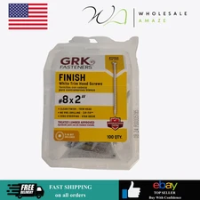 GRK #8 Finishing Screws White | 2-Inch | Trim Head | Steel