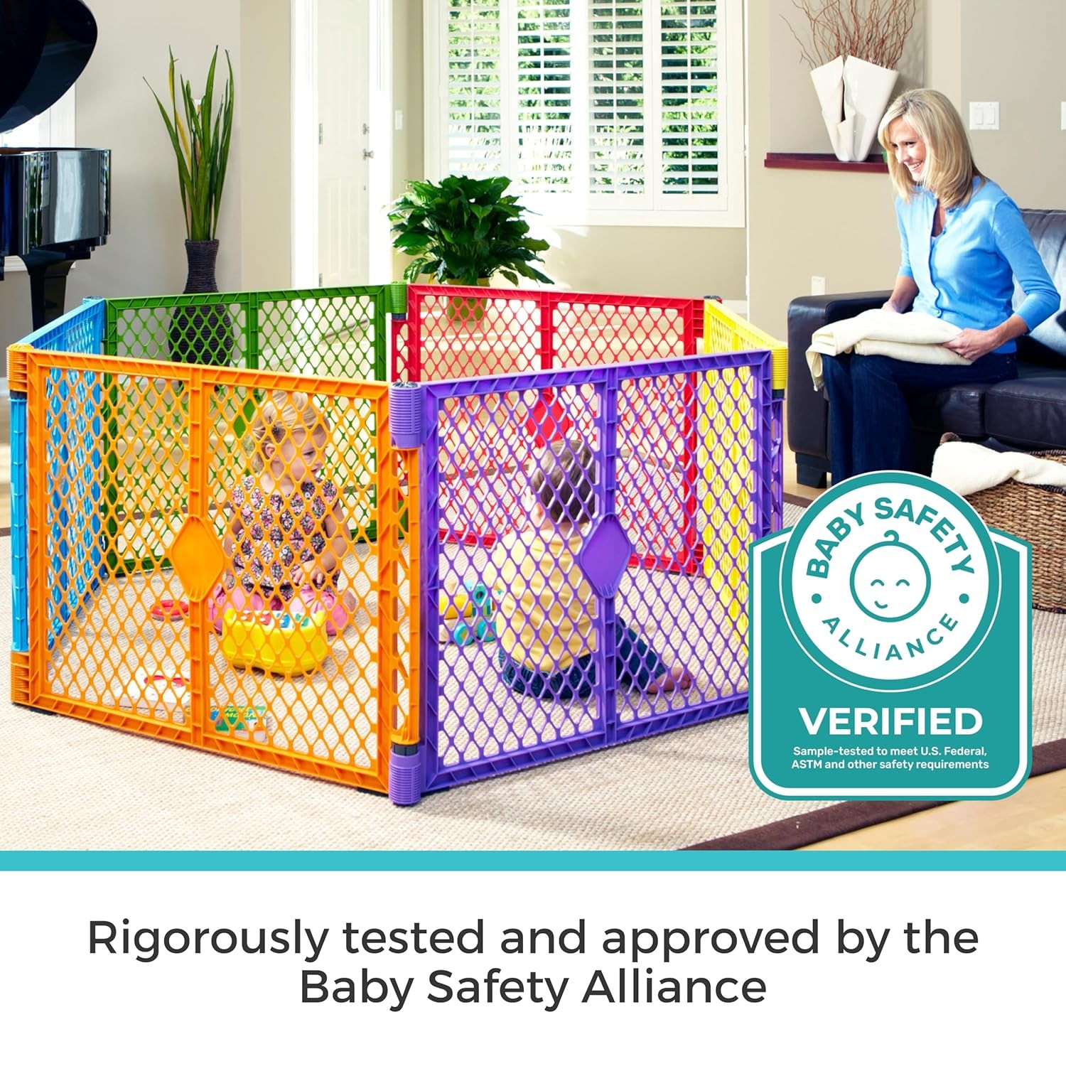 Toddleroo by North States - Superyard 2-Panel Door Extension, ColorPlay 