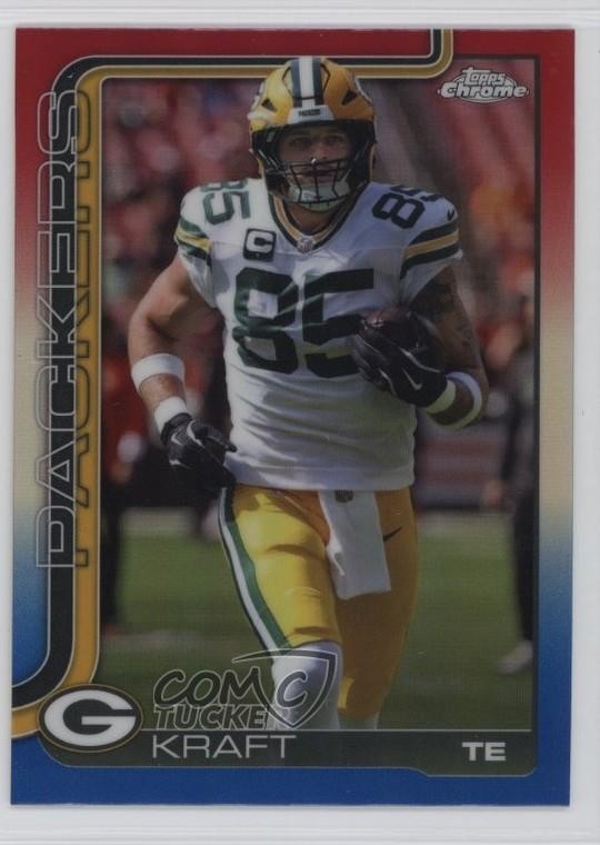 2025 Topps Chrome Red White & Blue Refractor Tucker Kraft #108 1k3z