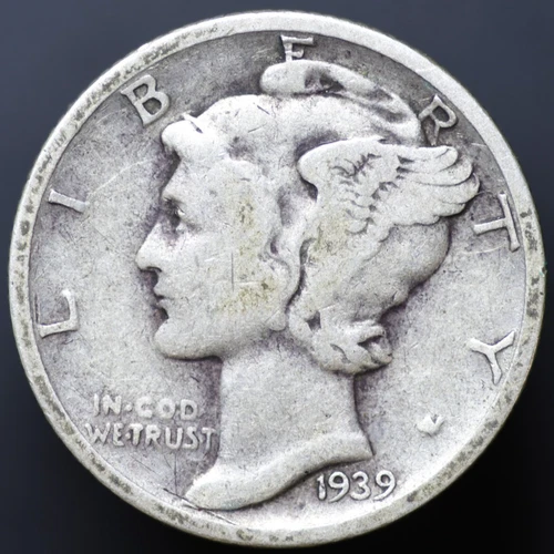 1939-S 10C Mercury Dime Semi-Key Date Fine (#7857)