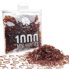 1000 Pcs Brown Mini Rubber Bands Elastic Hair Braiding Ponytail Bands Set