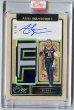 2025 Panini One and One WNBA ARIKE OGUNBOWALE Jersey Logo Patch Auto Gold /10