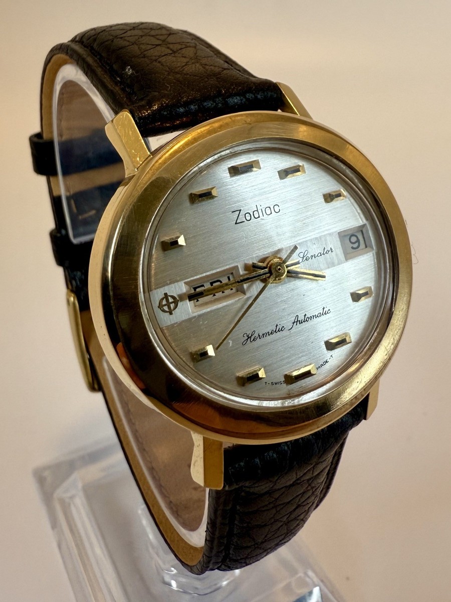 時代　磁器 Zodiac Senator SST 36000 Hermetic Automatic Oval Vintage Wrist