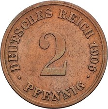 Deutsches Reich, 2 Pfennig, 1906 D