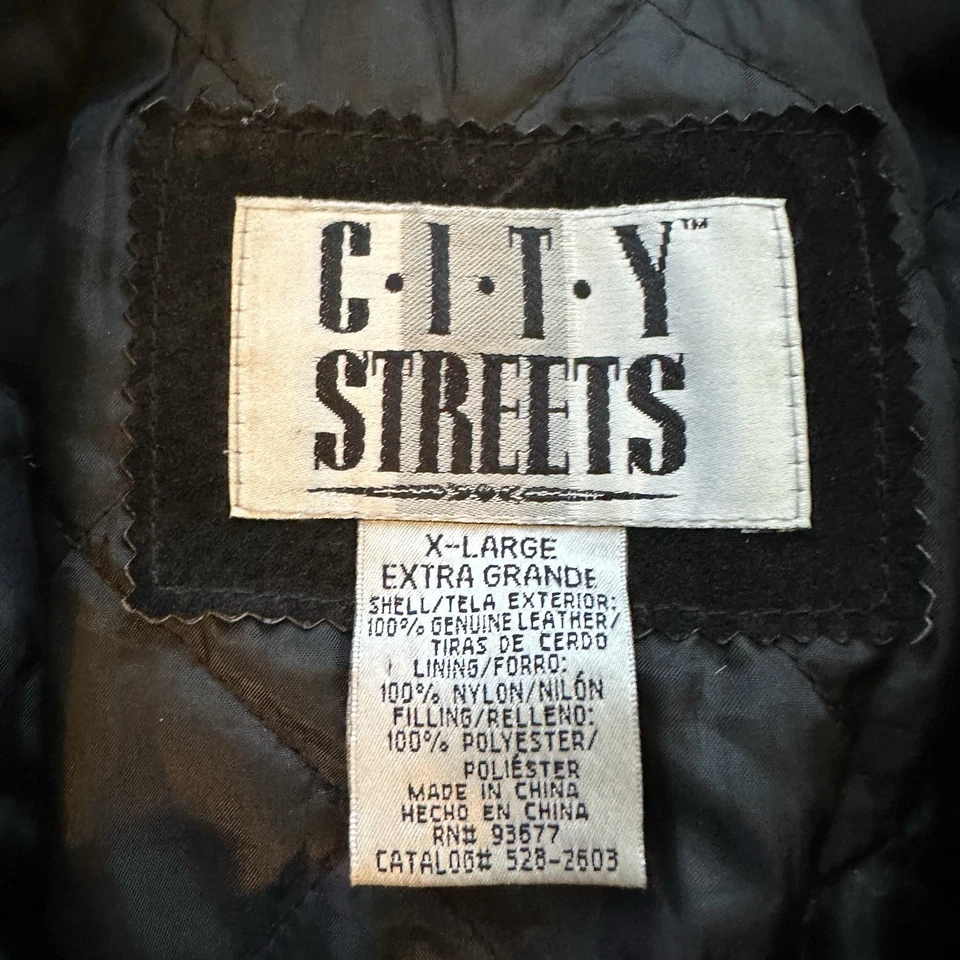 Chaqueta de gamuza negra vintage C.I.T.Y Streets talla X-grande Foto 2 de 4