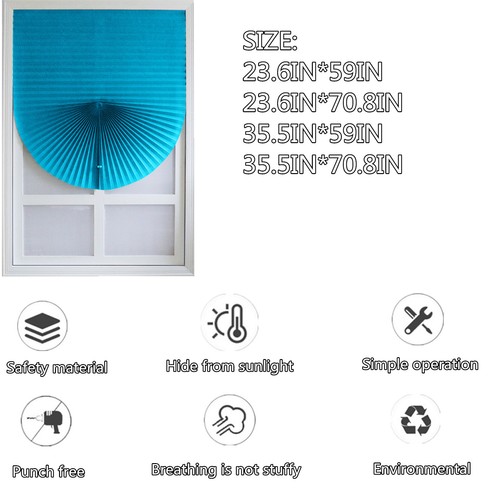 Pleated Window Shades,No Drill Blinds,Temporary Window Blinds,Self AdhesiveCover - Picture 86 of 107