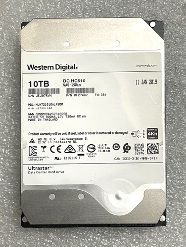 Western Digital DC HC510 HUH721010AL4200 10TB 7.2K 12Gbps SAS 3.5" Hard Drive