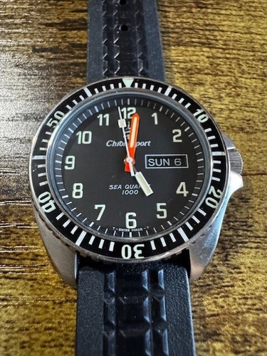 Vintage Chronosport Sea Quartz 1000 Diver – Full Set – Day-Date – SUPER RARE - Picture 3 of 13