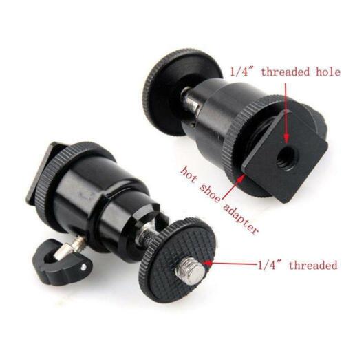 Ball Head Hot Shoe 1/4" Mini Adapter Camera Flash Bracket DSLR Mount Swivel UK - Picture 2 of 6