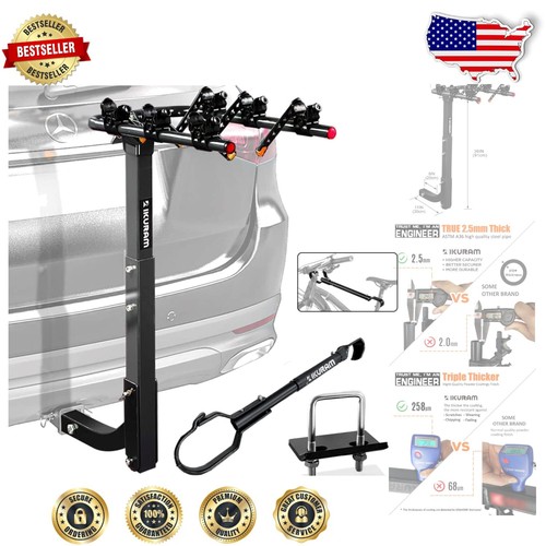 Premium Steel Hitch Mount Bike Rack - Fits 2" Receivers, 110 lbs Capacity
