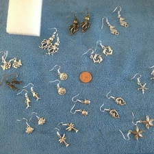 TROPICAL SEASHORE EARRINGS fish palm octopus dolphin starfish seahorse turtle 