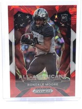2021 Panini Prizm Draft Picks All-American Rondale Moore RC #187 Red Ice Rookie