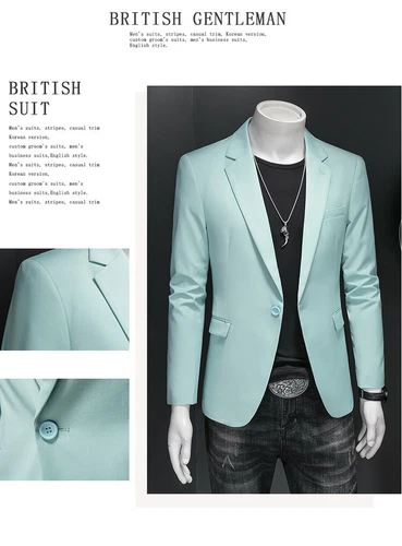 Herren Freizeit Business Slim Fit Formell Elegant Ein Knopf Blazer Jacke Anzug Mantel - Bild 5 von 38