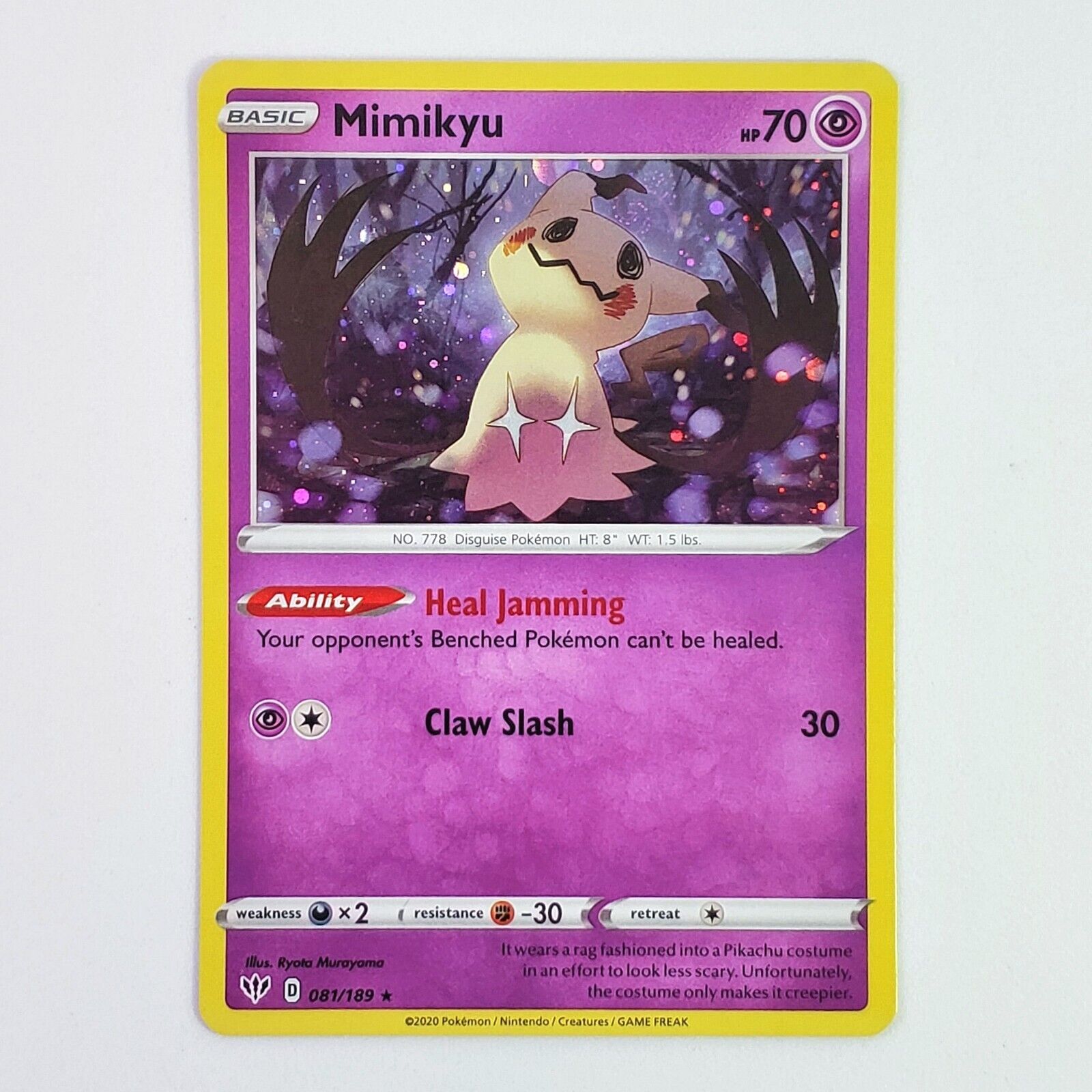 🪡 Mimikyu 081/189 Rare Promo [COSMOS HOLO] Darkness Ablaze SWSH EN Pokémon LP