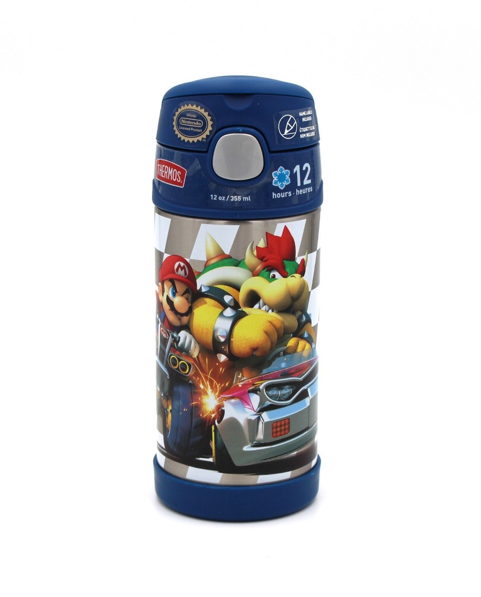 Thermos Mario Kart Nintendo. 12 oz Blue Stainless Steel Water