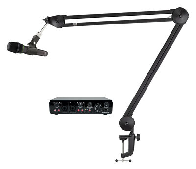 Mackie EM-89D Dynamic Microphone+Warm Audio Boom Arm+Recording Interface