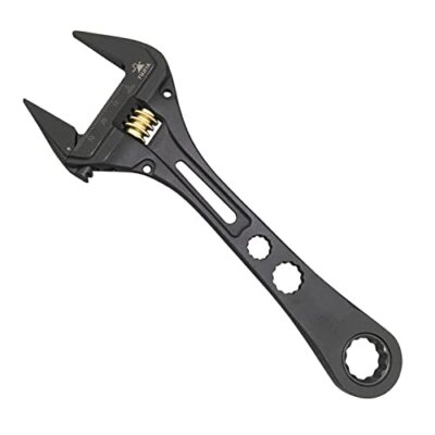 Adjustable Wrench With Ratchet Wrench, Black&Gold, 9-Inch, Max. Opening 0-38mm
