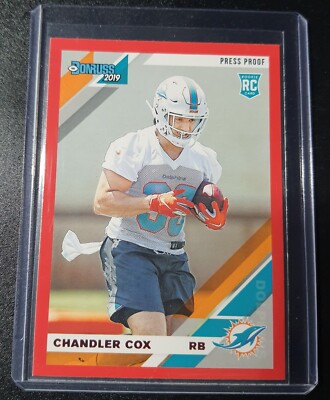 Chandler Cox - Donruss Football 2019 - Miami Dolphins - Press Proof Red - RC