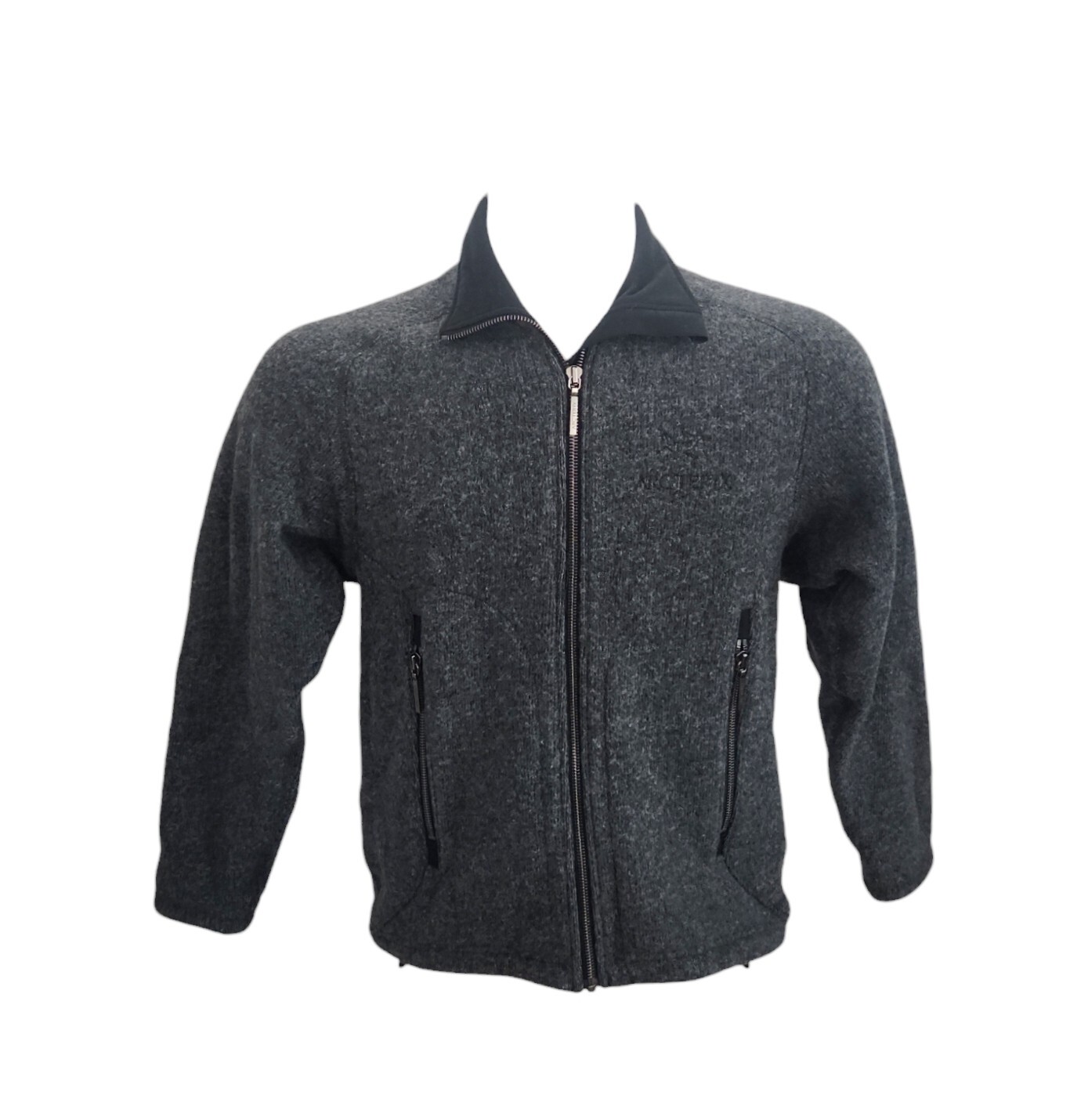 Giacca Arc'teryx Vintage Grigio Nero Pile Heatheryx Cerniera Intera Donna Taglia Small