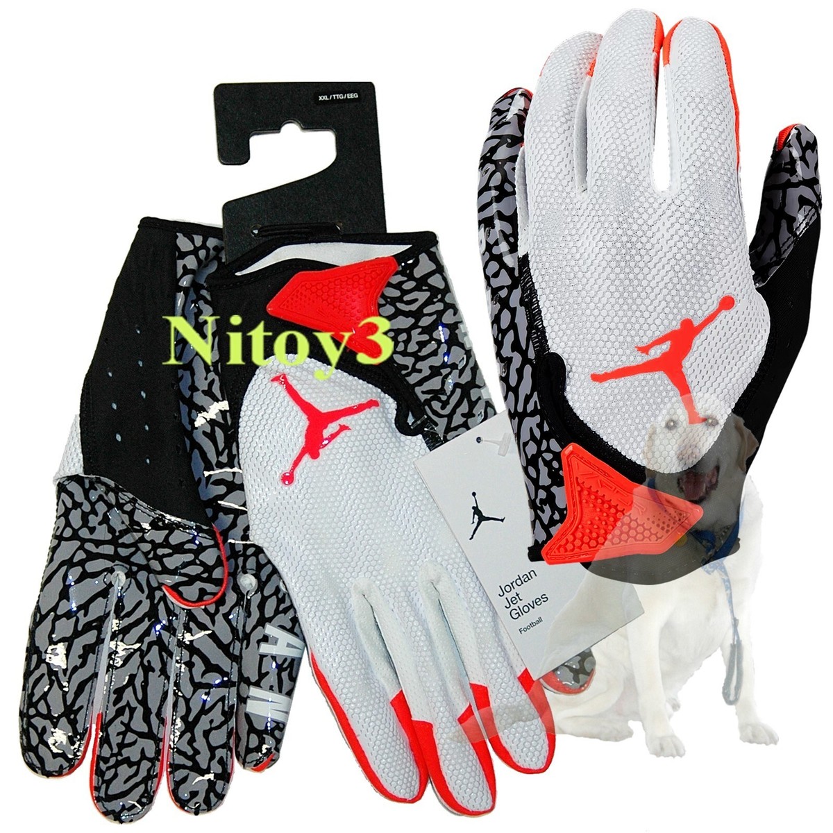 Nike Jordan Jet 7.0 Magnigrip Football Receiver Gloves Men 2XL