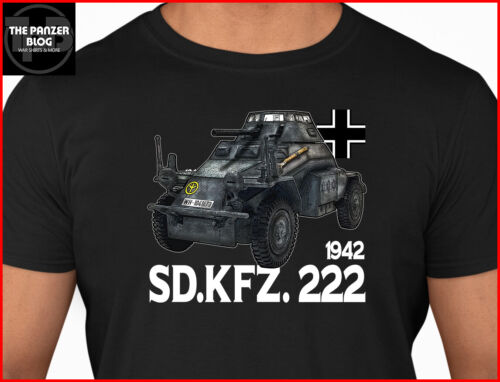 Sd.kfz 222 T-Shirt Seconde Guerre mondiale Voiture blindée allemande version 2 - Photo 1/49